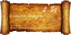 Leibold Szabina névjegykártya